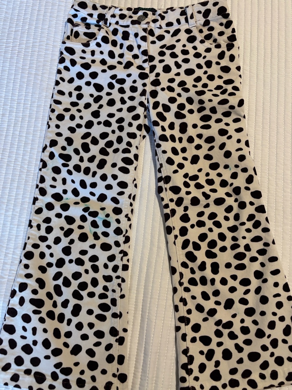 Mini Boden Size 5/6 Cow Print Spotted Flared Pants